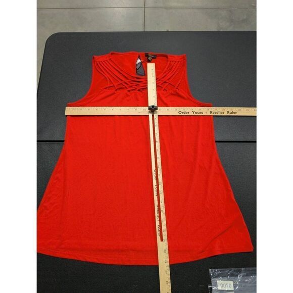 Cupio Women’s Top Bright Red Sleeveless Chest Detail Women's Size XL - Picture 6 of 6
